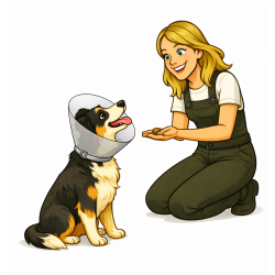 Pet sitter South Austin administering pet medication